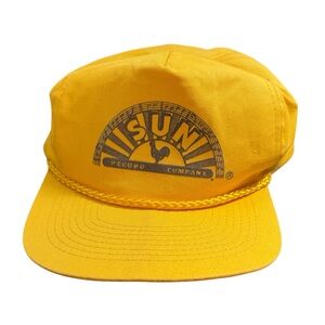Vintage Sun Record Company Yellow SnapBack Cap Rope Hat Rare